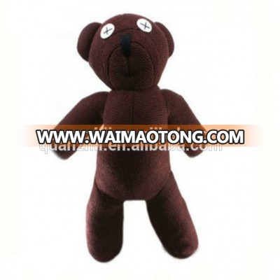 Sample design custom plush bean bear toys with button eyes for baby